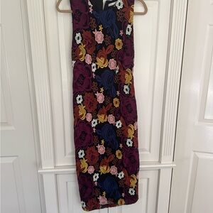 Alice + Olivia Yellow and Pink Sheath Midi Dress